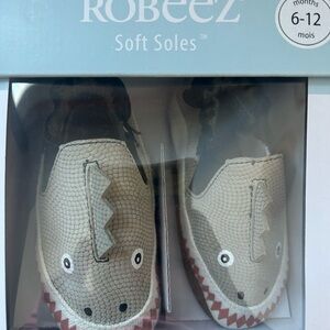 Robeez Beige Dinosaur Soft Sole Shoes